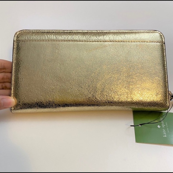 NWT Kate Spade long continental zip wallet - gold - Picture 2 of 7